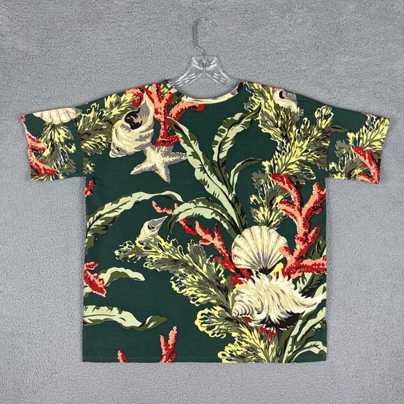 Nikki Chasin Top Women’s Small Multicolor 100% Silk Coral Sea Shells Stars Artsy - Picture 7 of 9